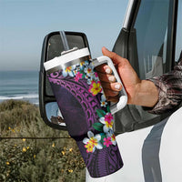Hawaiian Plumeria-Polynesian Art Tattoo Mauve Color Tumbler With Handle LT03 - Polynesian Pride