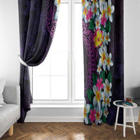 Hawaiian Plumeria-Polynesian Art Tattoo Mauve Color Window Curtain LT03 - Polynesian Pride