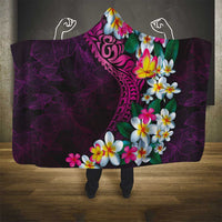 Hawaiian Plumeria-Polynesian Art Tattoo Plum Pink Color Hooded Blanket LT03 - Polynesian Pride