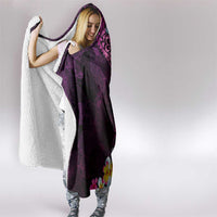 Hawaiian Plumeria-Polynesian Art Tattoo Plum Pink Color Hooded Blanket LT03 - Polynesian Pride