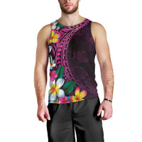 Hawaiian Plumeria-Polynesian Art Tattoo Plum Pink Color Men Tank Top LT03 - Polynesian Pride