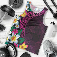 Hawaiian Plumeria-Polynesian Art Tattoo Plum Pink Color Men Tank Top LT03 - Polynesian Pride