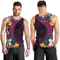 Hawaiian Plumeria-Polynesian Art Tattoo Plum Pink Color Men Tank Top LT03 - Polynesian Pride