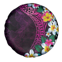 Hawaiian Plumeria-Polynesian Art Tattoo Plum Pink Color Spare Tire Cover