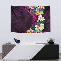 Hawaiian Plumeria-Polynesian Art Tattoo Plum Pink Color Tapestry