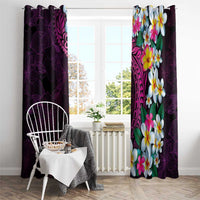 Hawaiian Plumeria-Polynesian Art Tattoo Plum Pink Color Window Curtain LT03 - Polynesian Pride