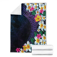 Hawaiian Plumeria-Polynesian Art Tattoo Frosted Blue Violet Color Blanket LT03 - Polynesian Pride
