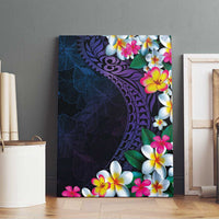 Hawaiian Plumeria-Polynesian Art Tattoo Frosted Blue Violet Color Canvas Wall Art LT03 - Polynesian Pride