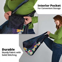 Hawaiian Plumeria-Polynesian Art Tattoo Frosted Blue Violet Color Grocery Bag