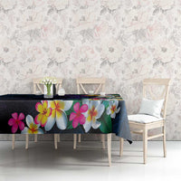 Hawaiian Plumeria-Polynesian Art Tattoo Frosted Blue Violet Color Tablecloth LT03 - Polynesian Pride