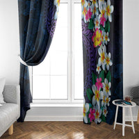 Hawaiian Plumeria-Polynesian Art Tattoo Frosted Blue Violet Color Window Curtain LT03 - Polynesian Pride