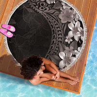 Hawaiian Plumeria-Polynesian Art Tattoo Grayscale Color Beach Blanket LT03 - Polynesian Pride
