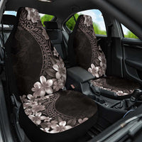 Hawaiian Plumeria-Polynesian Art Tattoo Grayscale Color Car Seat Cover