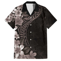 Hawaiian Plumeria-Polynesian Art Tattoo Grayscale Color Family Matching Long Sleeve Bodycon Dress and Hawaiian Shirt