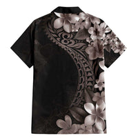 Hawaiian Plumeria-Polynesian Art Tattoo Grayscale Color Family Matching Mermaid Dress and Hawaiian Shirt