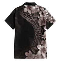 Hawaiian Plumeria-Polynesian Art Tattoo Grayscale Color Family Matching Puletasi and Hawaiian Shirt