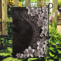 Hawaiian Plumeria-Polynesian Art Tattoo Grayscale Color Garden Flag LT03 Garden Flag Gray - Polynesian Pride