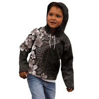 Hawaiian Plumeria-Polynesian Art Tattoo Grayscale Color Kid Hoodie