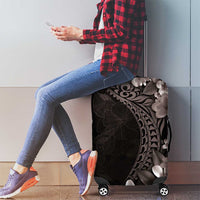 Hawaiian Plumeria-Polynesian Art Tattoo Grayscale Color Luggage Cover