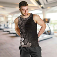 Hawaiian Plumeria-Polynesian Art Tattoo Grayscale Color Men Tank Top LT03 Gray - Polynesian Pride