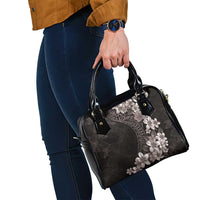 Hawaiian Plumeria-Polynesian Art Tattoo Grayscale Color Shoulder Handbag