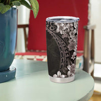 Hawaiian Plumeria-Polynesian Art Tattoo Grayscale Color Tumbler Cup