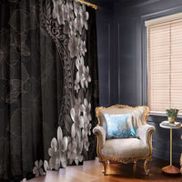 Hawaiian Plumeria-Polynesian Art Tattoo Grayscale Color Window Curtain LT03 - Polynesian Pride