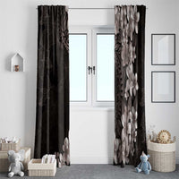 Hawaiian Plumeria-Polynesian Art Tattoo Grayscale Color Window Curtain LT03 - Polynesian Pride
