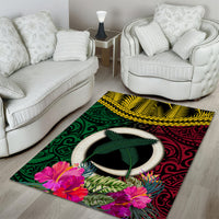 Vanuatu 44th Anniversary Independence Day Area Rug Boars Tusk and Namele Plant LT03