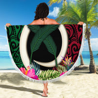 Vanuatu 44th Anniversary Independence Day Beach Blanket Boars Tusk and Namele Plant LT03 - Polynesian Pride