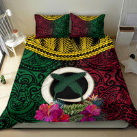 Vanuatu 44th Anniversary Independence Day Bedding Set Boars Tusk and Namele Plant LT03 - Polynesian Pride