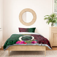 Vanuatu 44th Anniversary Independence Day Bedding Set Boars Tusk and Namele Plant LT03 - Polynesian Pride