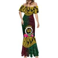 Vanuatu 44th Anniversary Independence Day Mermaid Dress Boars Tusk and Namele Plant LT03 - Polynesian Pride