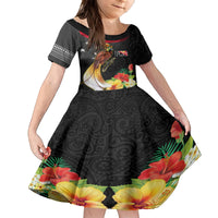 Papua New Guinea Independence Day Family Matching Off Shoulder Maxi Dress and Hawaiian Shirt PNG Flag and Bird-of-Paradise