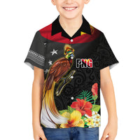Papua New Guinea Independence Day Family Matching Tank Maxi Dress and Hawaiian Shirt PNG Flag and Bird-of-Paradise