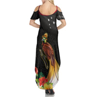 Papua New Guinea Independence Day Summer Maxi Dress PNG Flag and Bird-of-Paradise LT03 - Polynesian Pride