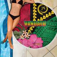 Vanuatu Flag Hibiscus Polynesian Pattern Beach Blanket LT03 - Polynesian Pride