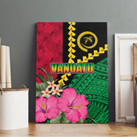 Vanuatu Flag Hibiscus Polynesian Pattern Canvas Wall Art LT03 - Polynesian Pride