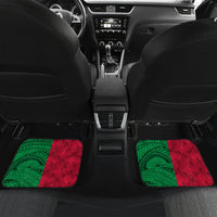 Vanuatu Flag Hibiscus Polynesian Pattern Car Mats LT03 Set 2pcs - Back Black - Polynesian Pride