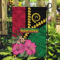 Vanuatu Flag Hibiscus Polynesian Pattern Garden Flag LT03 Garden Flag Black - Polynesian Pride