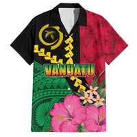 Vanuatu Flag Hibiscus Polynesian Pattern Hawaiian Shirt LT03 Black - Polynesian Pride