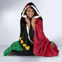 Vanuatu Flag Hibiscus Polynesian Pattern Hooded Blanket LT03 - Polynesian Pride