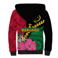 Vanuatu Flag Hibiscus Polynesian Pattern Sherpa Hoodie LT03 - Polynesian Pride