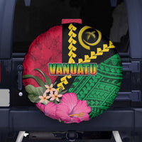 Vanuatu Flag Hibiscus Polynesian Pattern Spare Tire Cover LT03 - Polynesian Pride