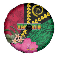 Vanuatu Flag Hibiscus Polynesian Pattern Spare Tire Cover LT03 - Polynesian Pride