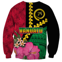 Vanuatu Flag Hibiscus Polynesian Pattern Sweatshirt LT03 - Polynesian Pride