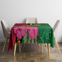 Vanuatu Flag Hibiscus Polynesian Pattern Tablecloth LT03 - Polynesian Pride