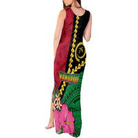 Vanuatu Flag Hibiscus Polynesian Pattern Tank Maxi Dress LT03 - Polynesian Pride