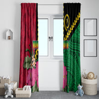 Vanuatu Flag Hibiscus Polynesian Pattern Window Curtain LT03 - Polynesian Pride
