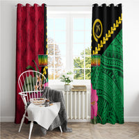 Vanuatu Flag Hibiscus Polynesian Pattern Window Curtain LT03 - Polynesian Pride